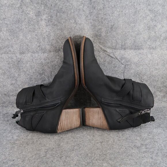 Sam Edelman Shoes Womens 9.5 Booties Fashion Leather Classic Biker Morris Black - Picture 9 of 13